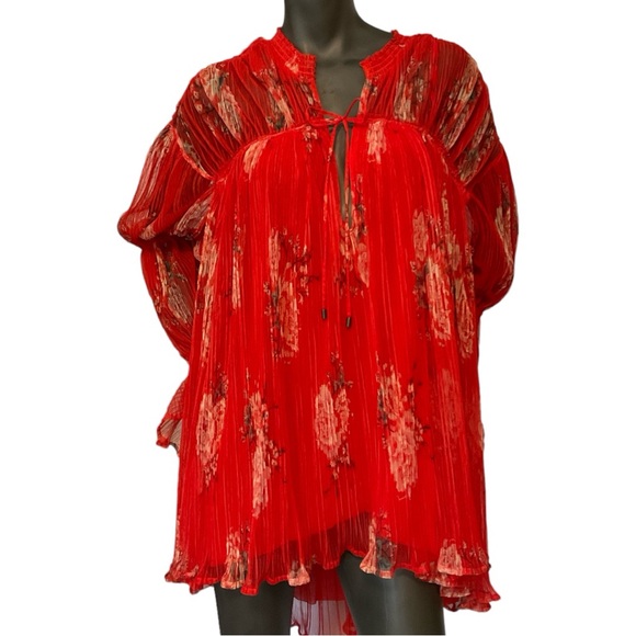 NWT Free People Red High Low Top - Picture 1 of 10